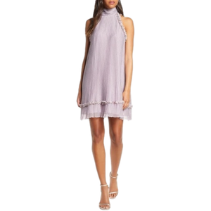 Anthropologie Foxiedox Plisse Sleeveless Polka Dot Chiffon Mini Dress Size S